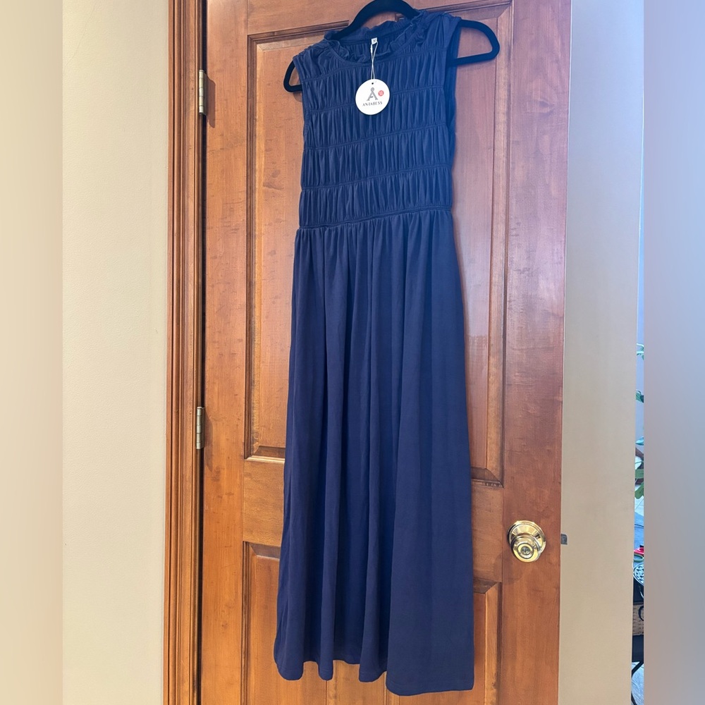 Casual Navy Blue Dress with pockets Sz M